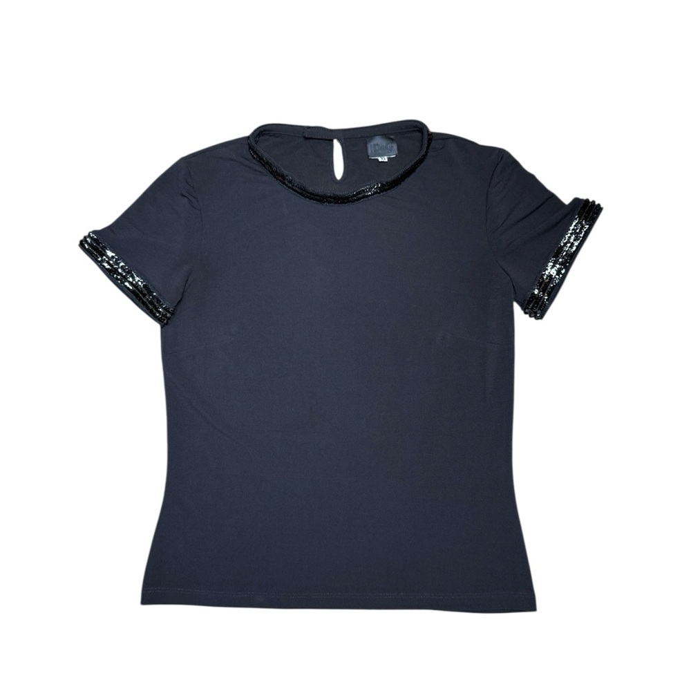 D&G Dolce Gabbana vintage sheer top with sequin neck